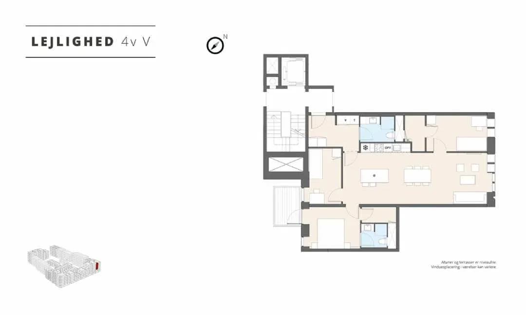 4-vær. lejlighed på 109 m² - København S