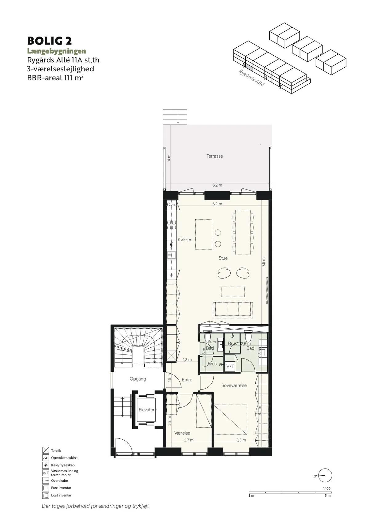 3-vær. lejlighed på 111 m² - Hellerup