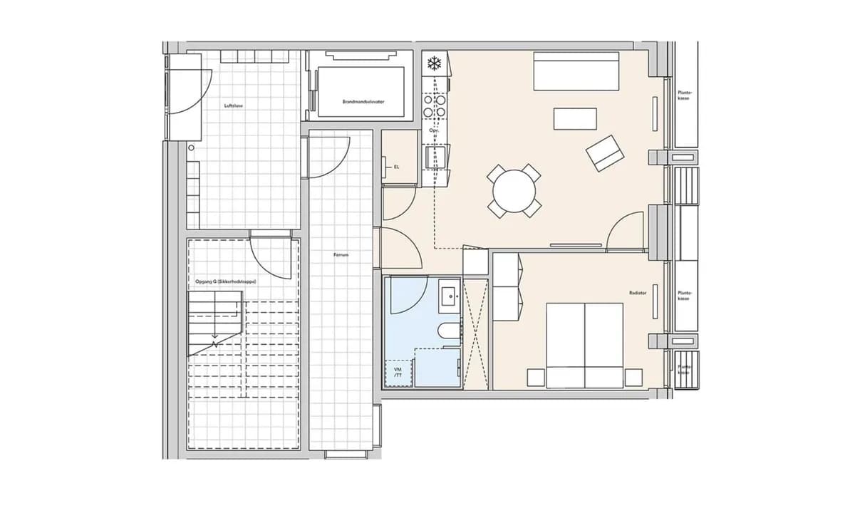 2-vær. lejlighed på 69 m² - København S