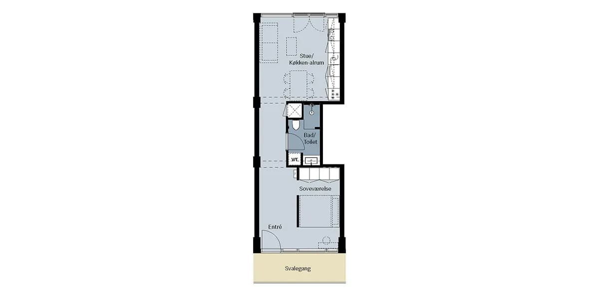 2-vær. lejlighed på 57 m² - Herlev