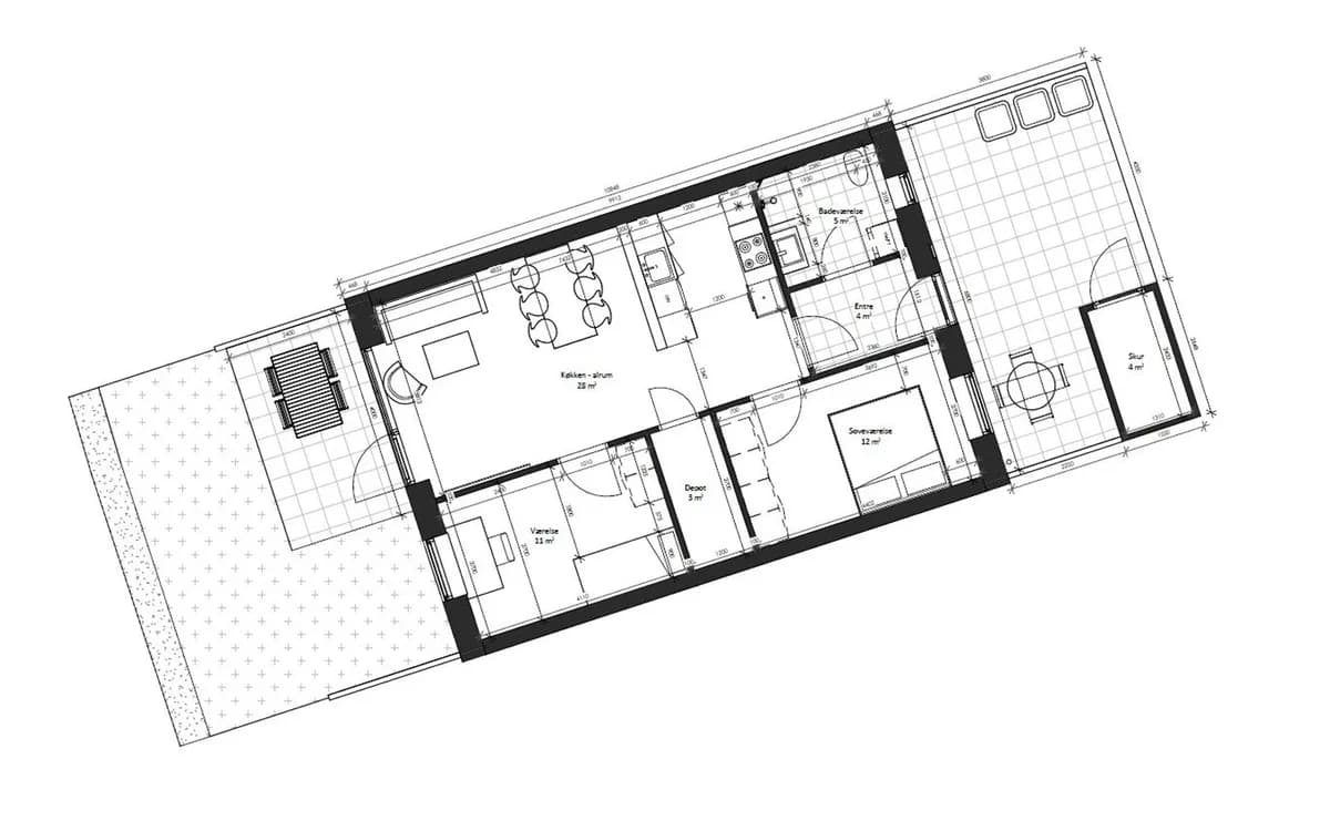 3-vær. rækkehus på 75 m² - Munkebo