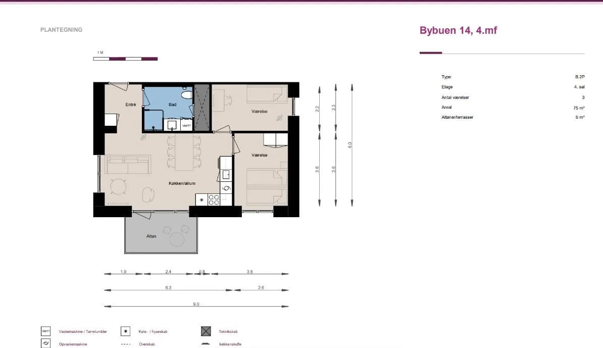 3-vær. lejlighed på 76 m² - Skovlunde