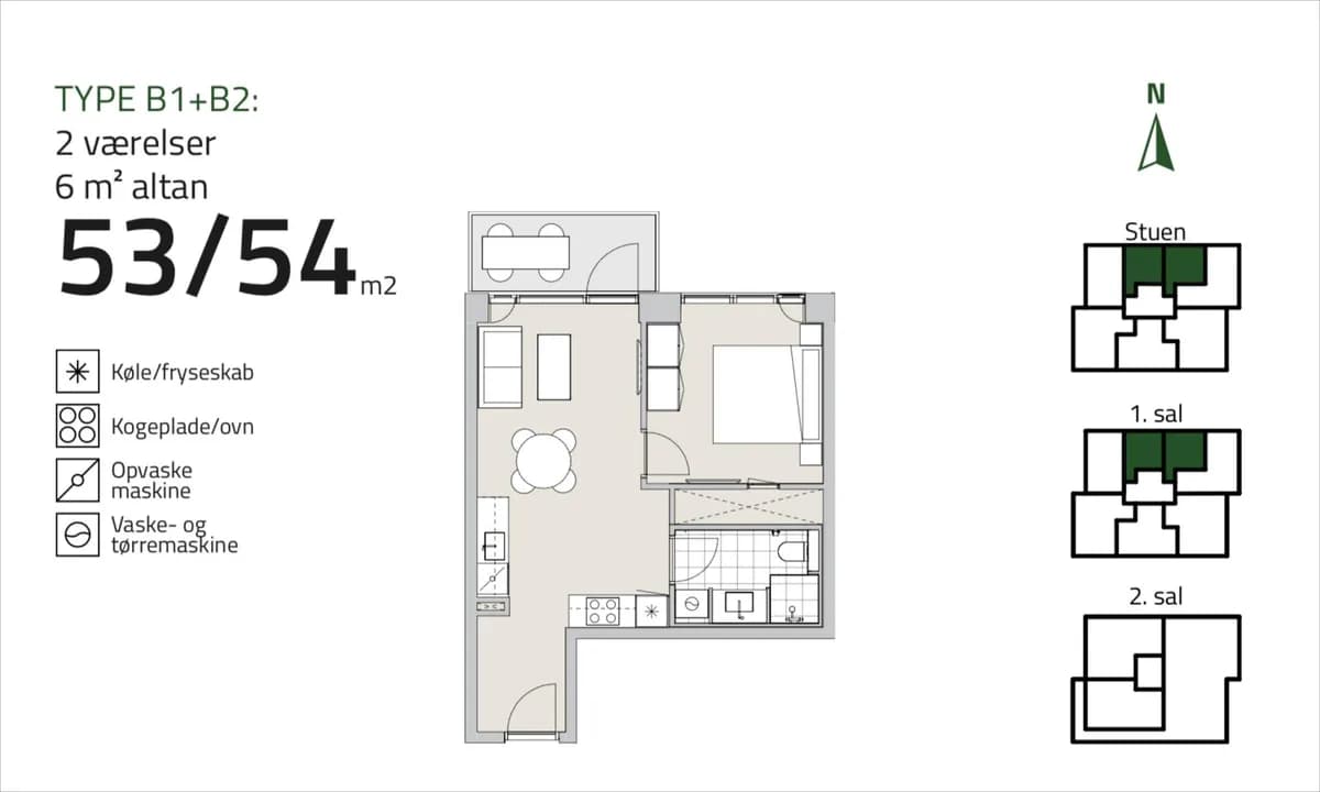 2-vær. lejlighed på 54 m² - Risskov