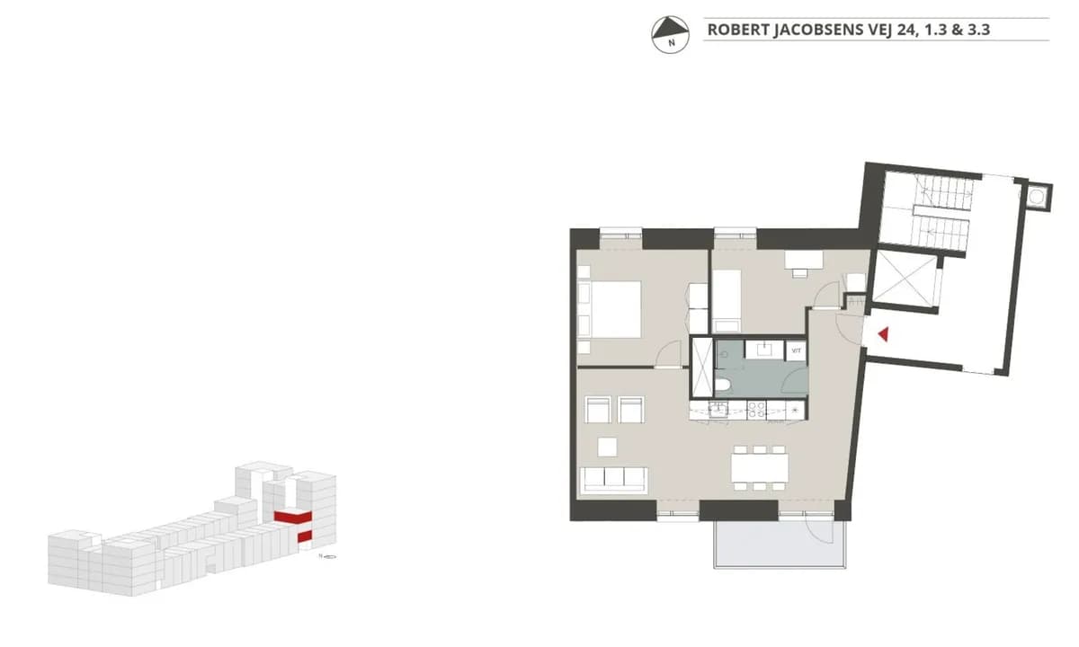 3-vær. lejlighed på 97 m² - København S