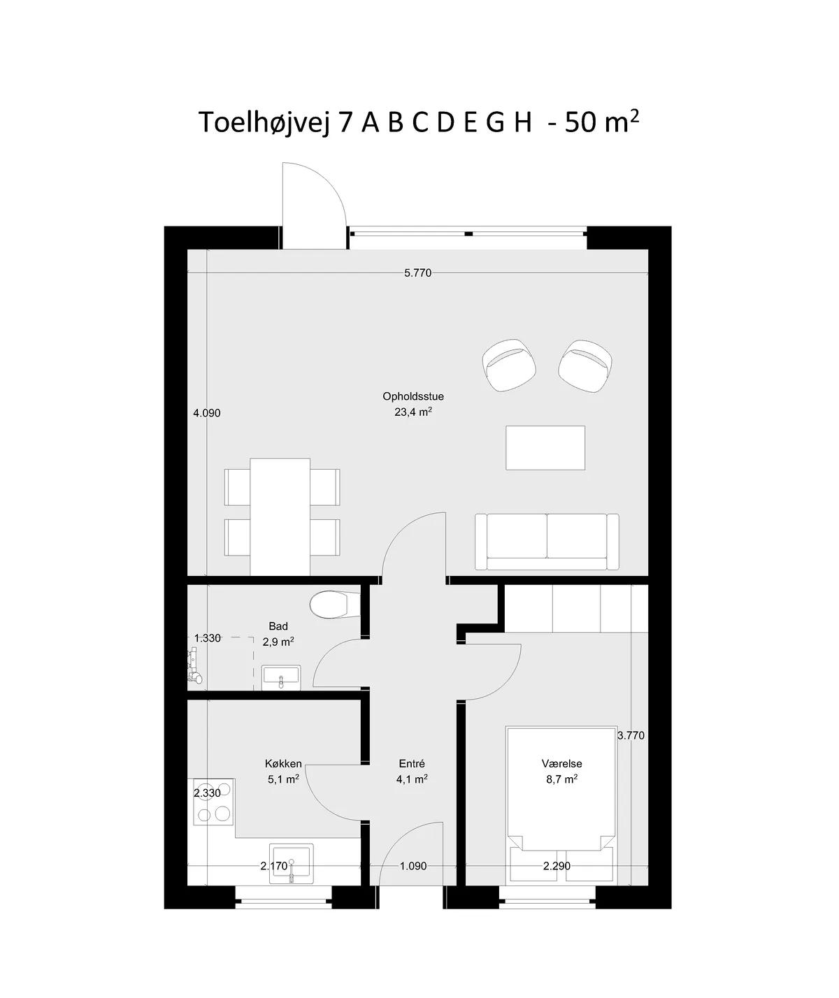 2-vær. rækkehus på 50 m² - Hjørring