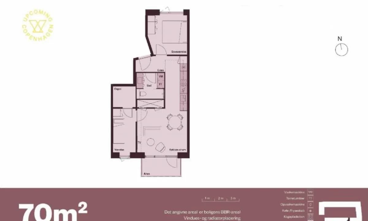 3-vær. lejlighed på 70 m² - København S
