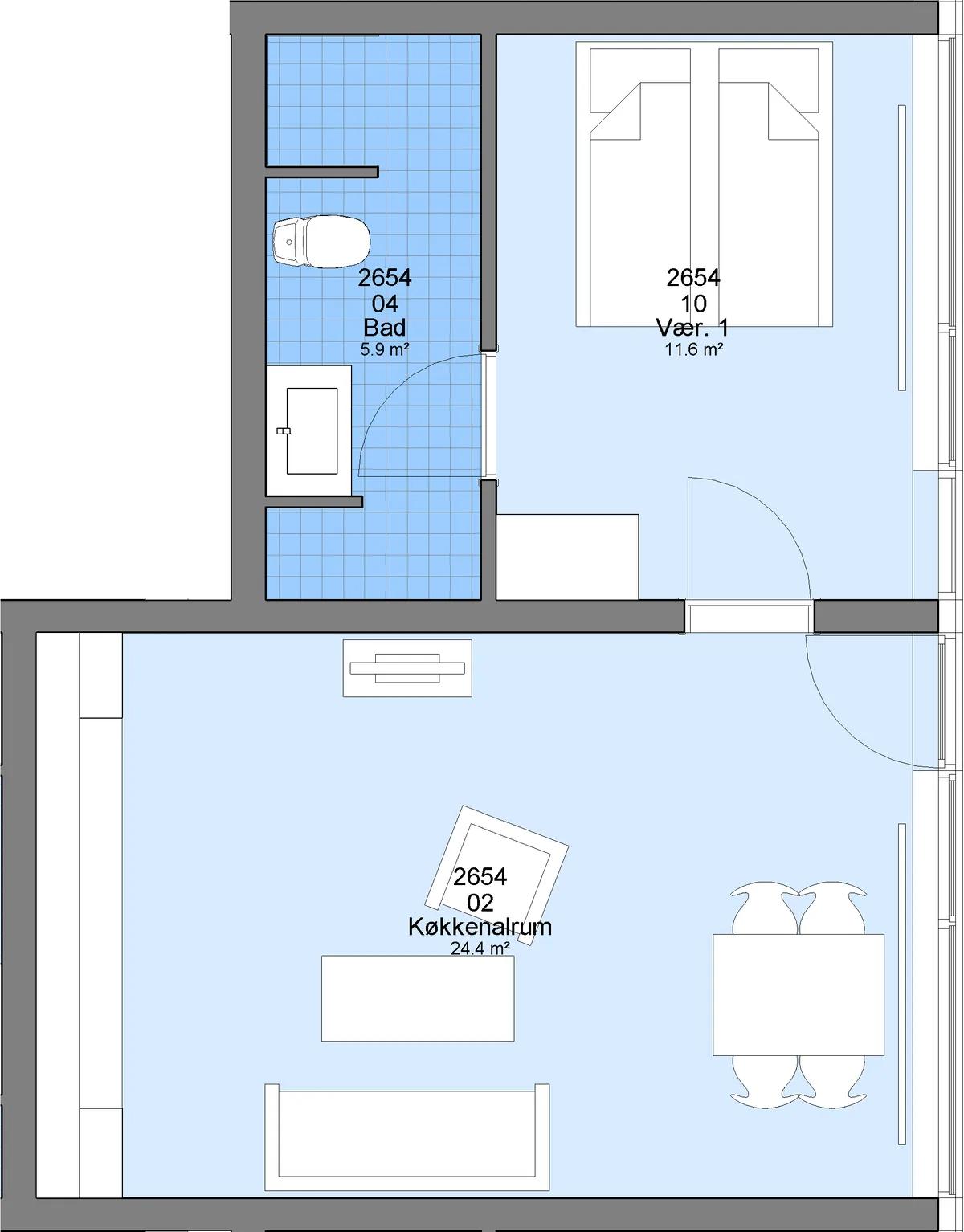 2-vær. lejlighed på 49 m² - Holstebro