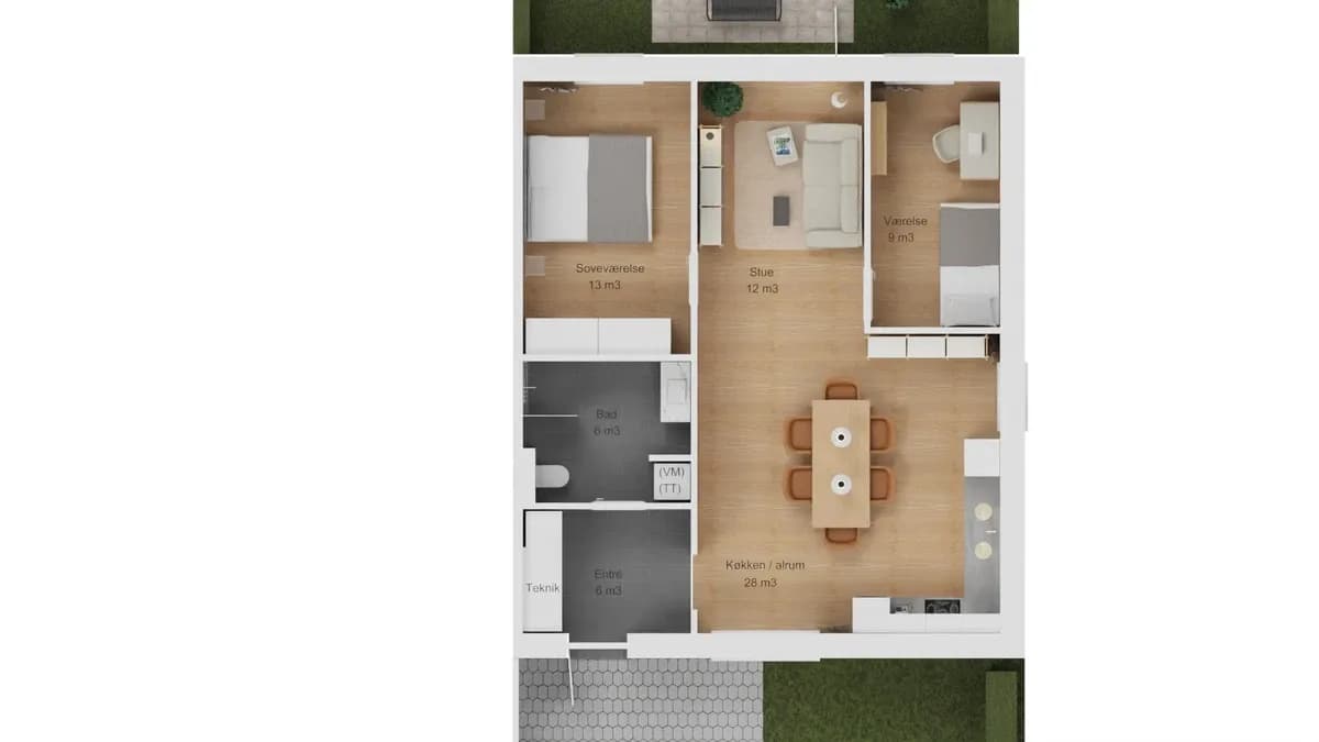 3-vær. rækkehus på 85 m² - Hejls