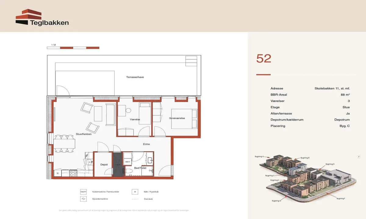 3-vær. lejlighed på 88 m² - Hedehusene