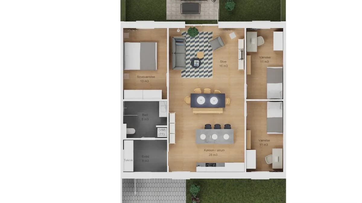 4-vær. rækkehus på 105 m² - Hejls