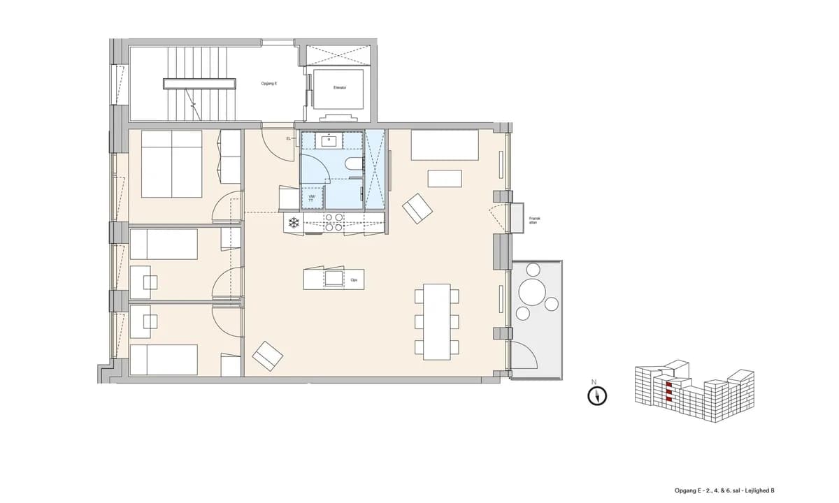 4-vær. lejlighed på 102 m² - København S